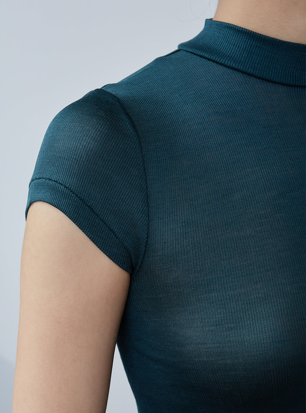 ROSE -Mock neck half sleeve-【Teal Moss】