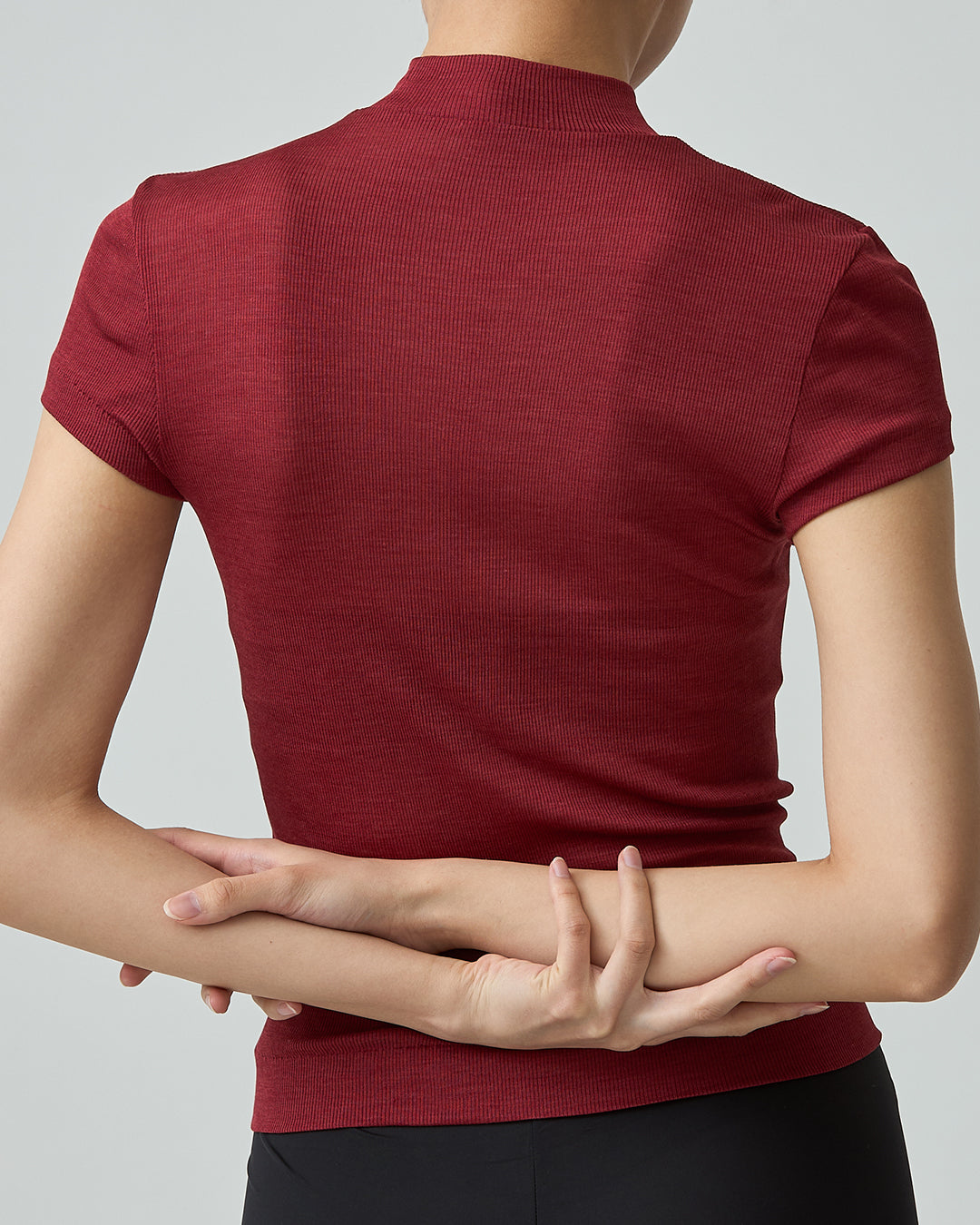 ROSE -Mock neck half sleeve-【Vintage Red】