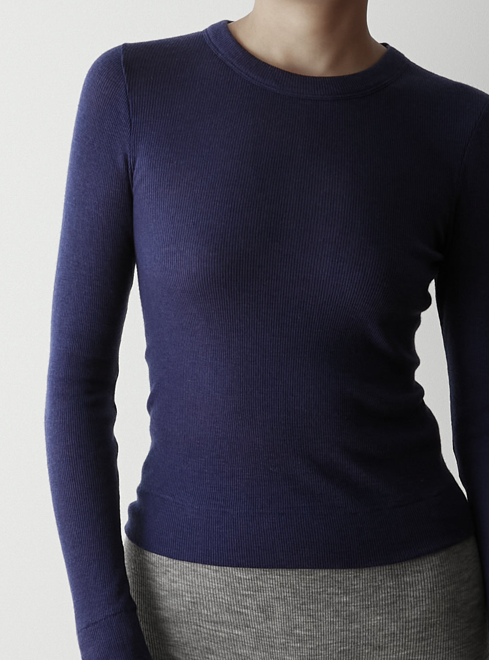 ALEX -Crew neck long sleeve-【Navy】