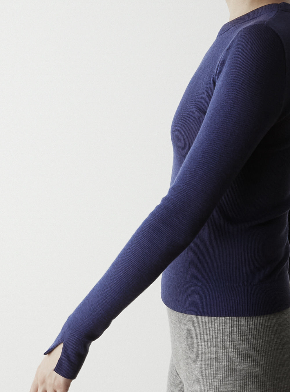 ALEX -Crew neck long sleeve-【Navy】
