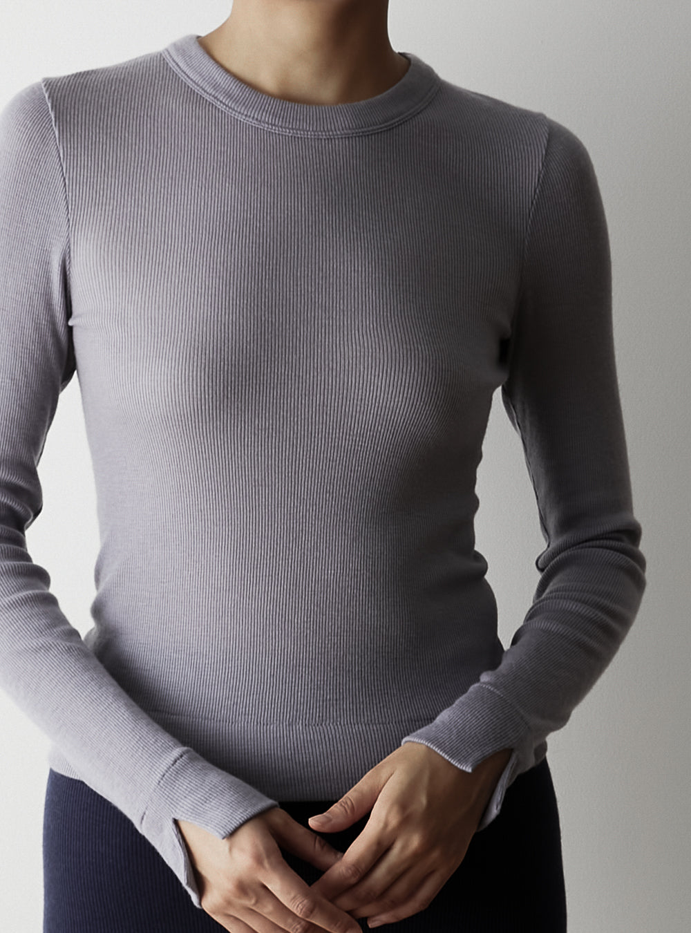 ALEX -Crew neck long sleeve-【Lilac】