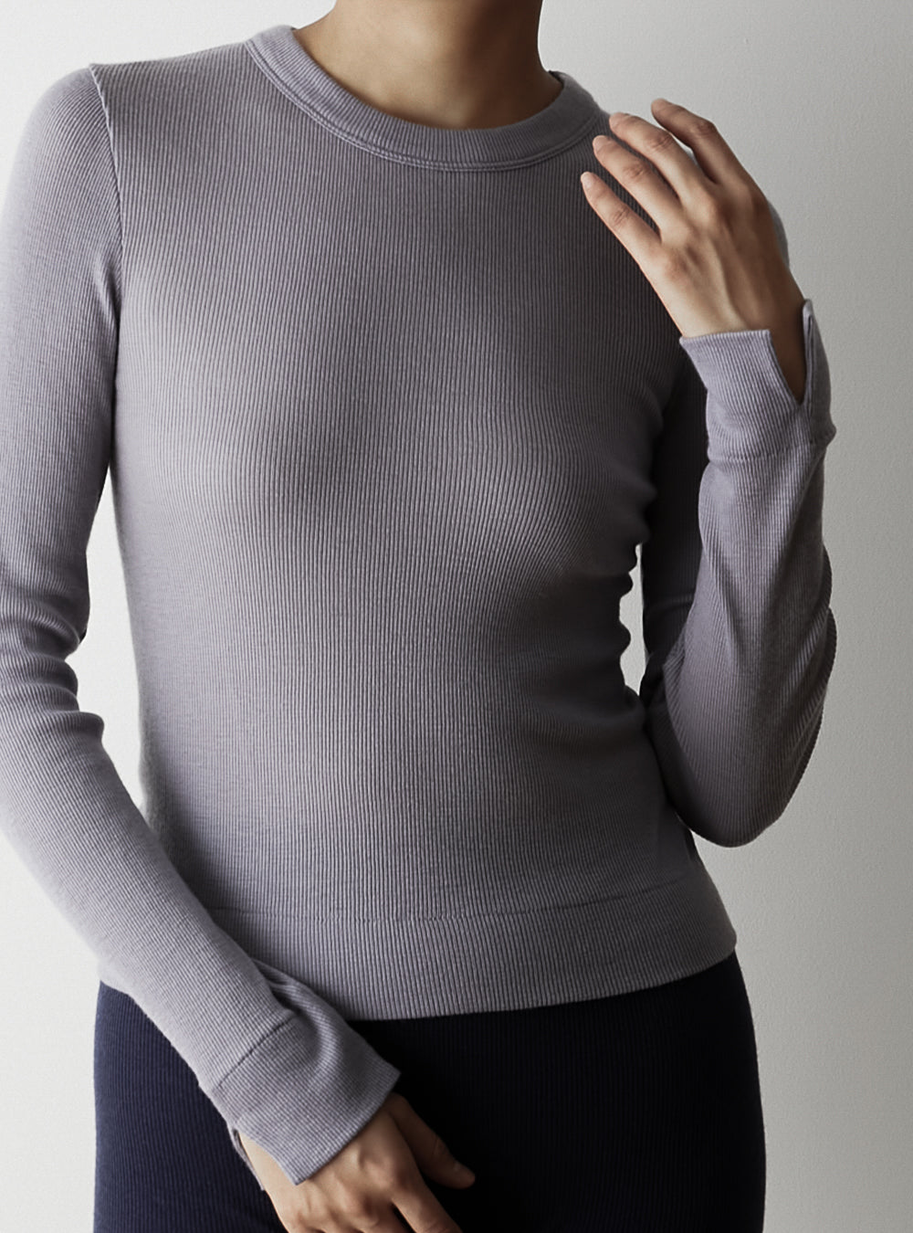 ALEX -Crew neck long sleeve-【Lilac】