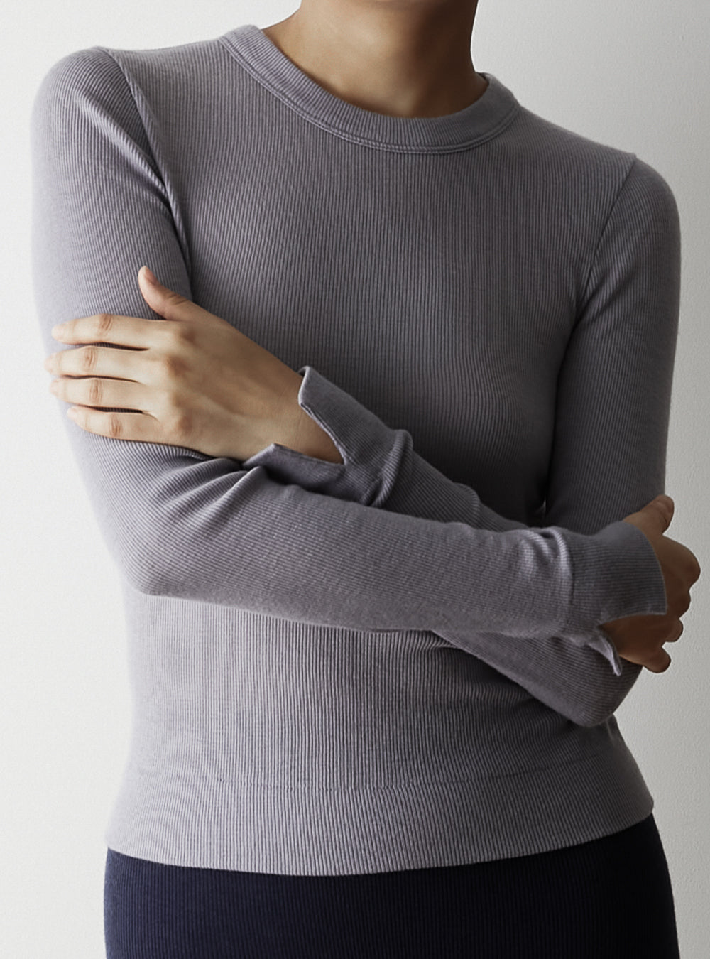 ALEX -Crew neck long sleeve-【Lilac】