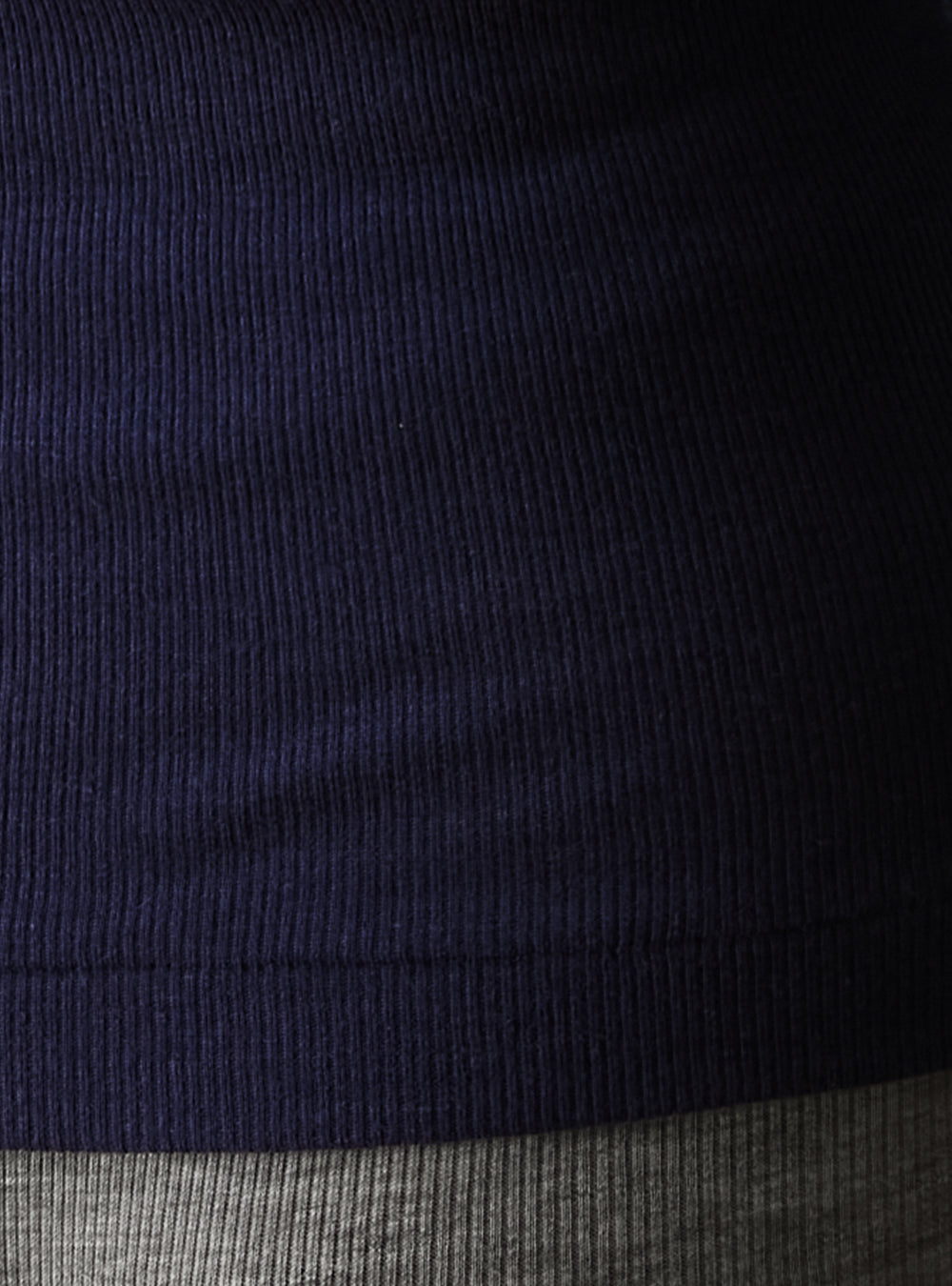 DAKOTA -Deep U-neck long sleeve-【Navy】