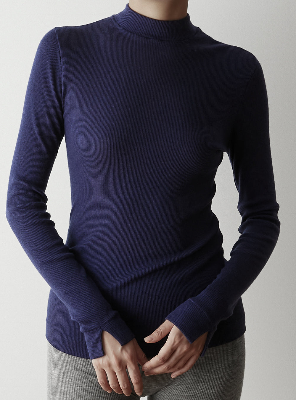 GIA -Mock neck long sleeve-【Navy】