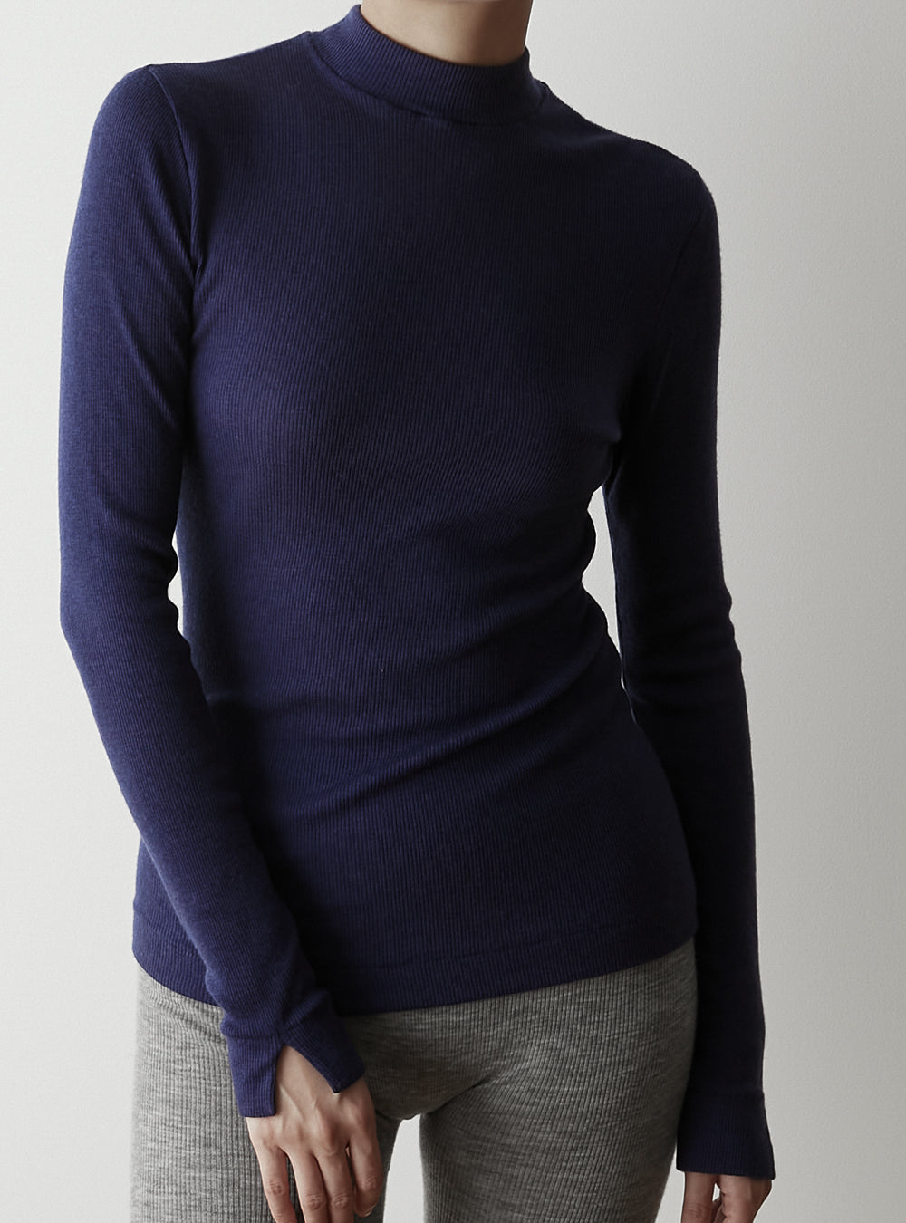 GIA -Mock neck long sleeve-【Navy】