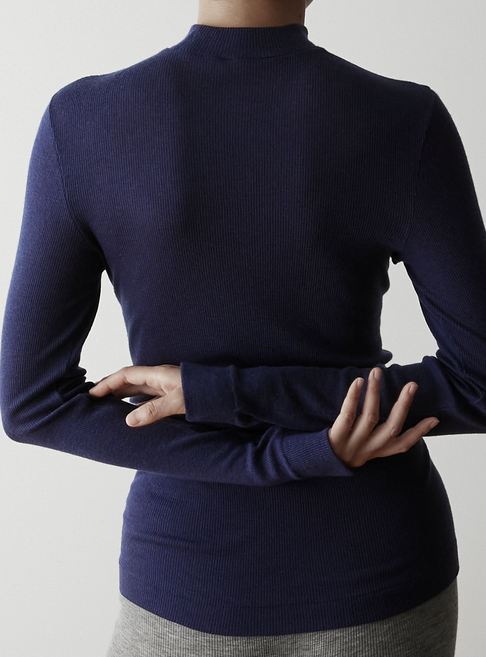 GIA -Mock neck long sleeve-【Navy】
