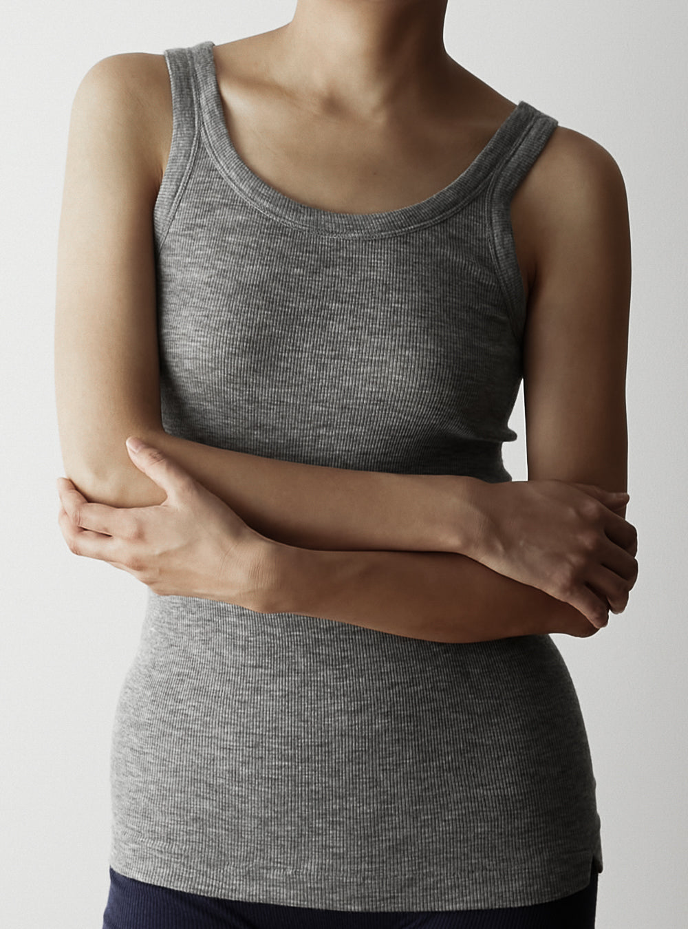 JESSE -Basic tank top-【Heather Grey】