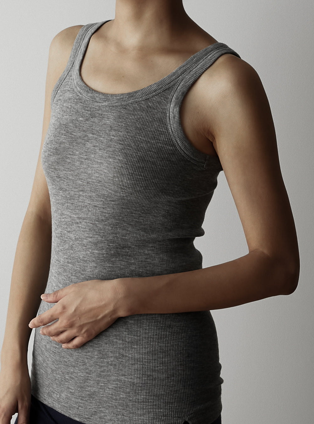 JESSE -Basic tank top-【Heather Grey】