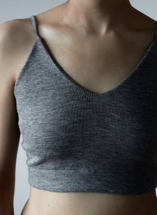 RUBY -Padded cami top-【Heather Gray】