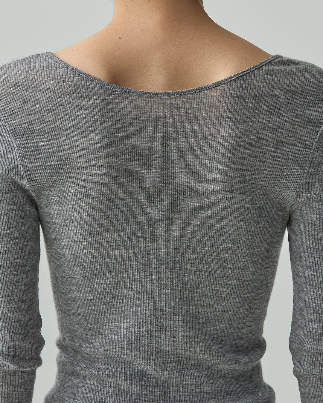 DAKOTA -Deep U-neck long sleeve-【Heather Gray】