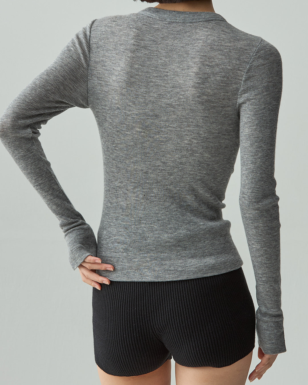 ALEX -Crew neck long sleeve-【Heather Gray】