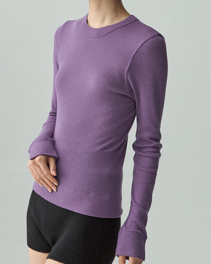 ALEX -Crew neck long sleeve-【Violet】