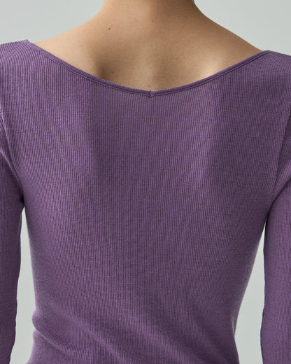 BILLIE -Double V-neck long sleeve-【Violet】