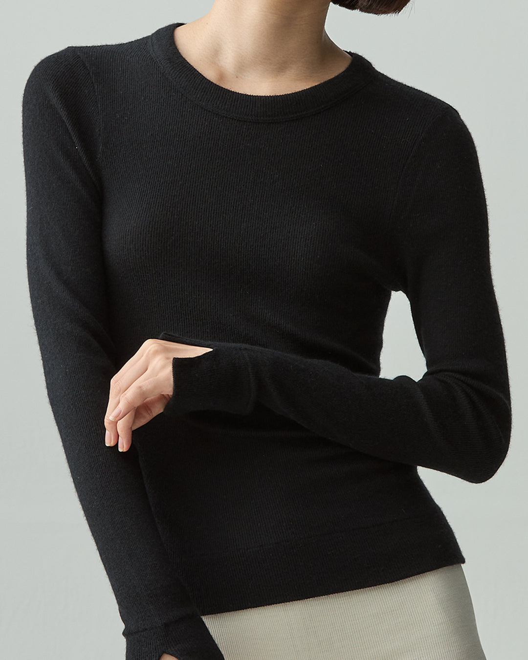 ALEX -Crew neck long sleeve-【Black】