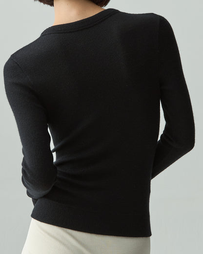 ALEX -Crew neck long sleeve-【Black】