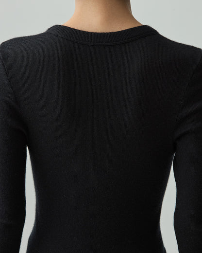 ALEX -Crew neck long sleeve-【Black】