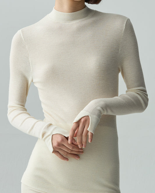 GIA -Mock neck long sleeve-【Milk】