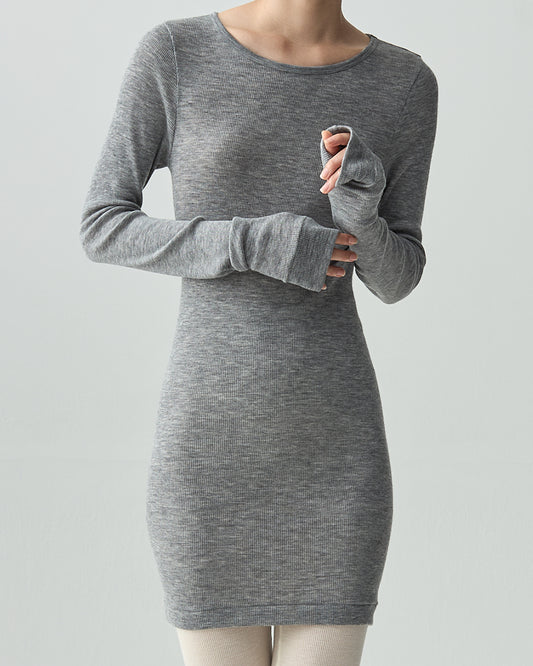 SOPHIE -Long tunic style top-【Heather Grey】