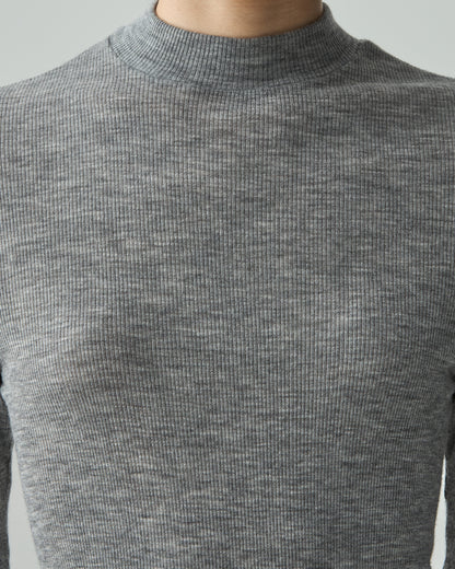 GIA -Mock neck long sleeve-【Hether Gray】