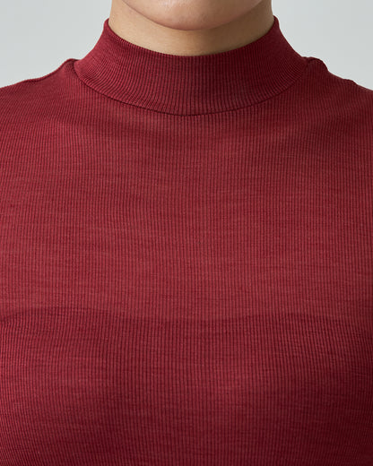ROSE -Mock neck half sleeve-【Vintage Red】
