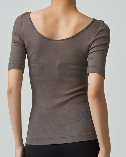 JODY -2way neckline half sleeve-【Bog Wood】
