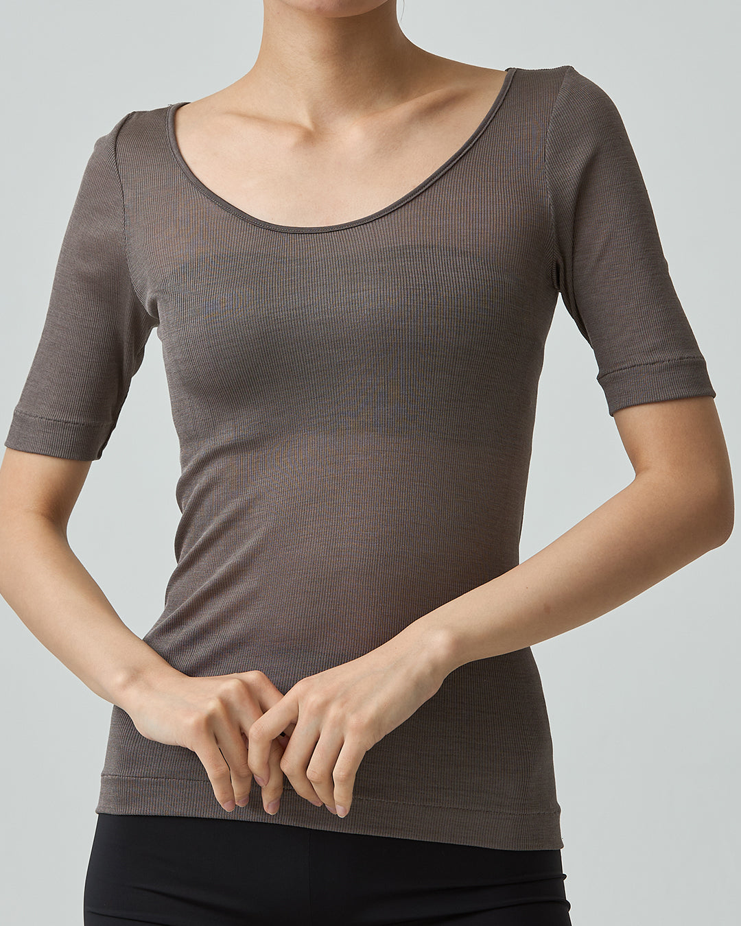 JODY -2way neckline half sleeve-【Bog Wood】