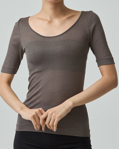 JODY -2way neckline half sleeve-【Bog Wood】