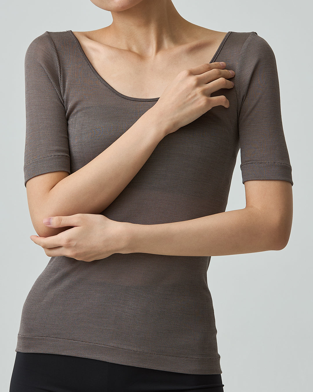 JODY -2way neckline half sleeve-【Bog Wood】