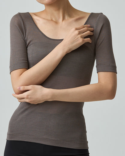 JODY -2way neckline half sleeve-【Bog Wood】
