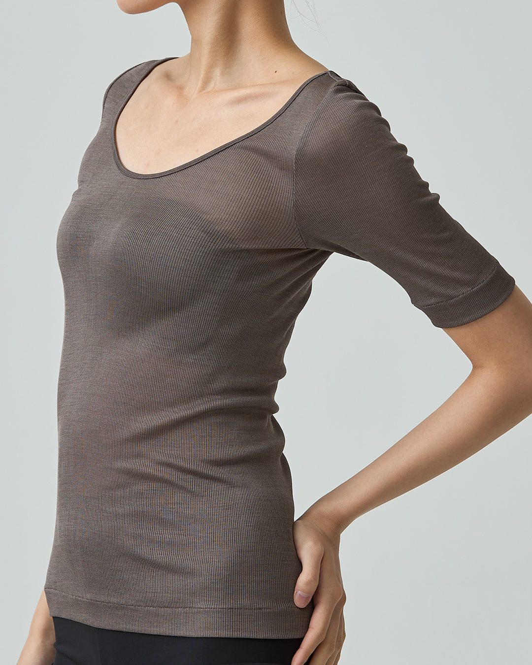 JODY -2way neckline half sleeve-【Bog Wood】