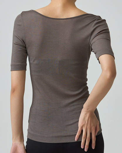 JODY -2way neckline half sleeve-【Bog Wood】