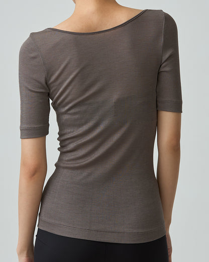 JODY -2way neckline half sleeve-【Bog Wood】