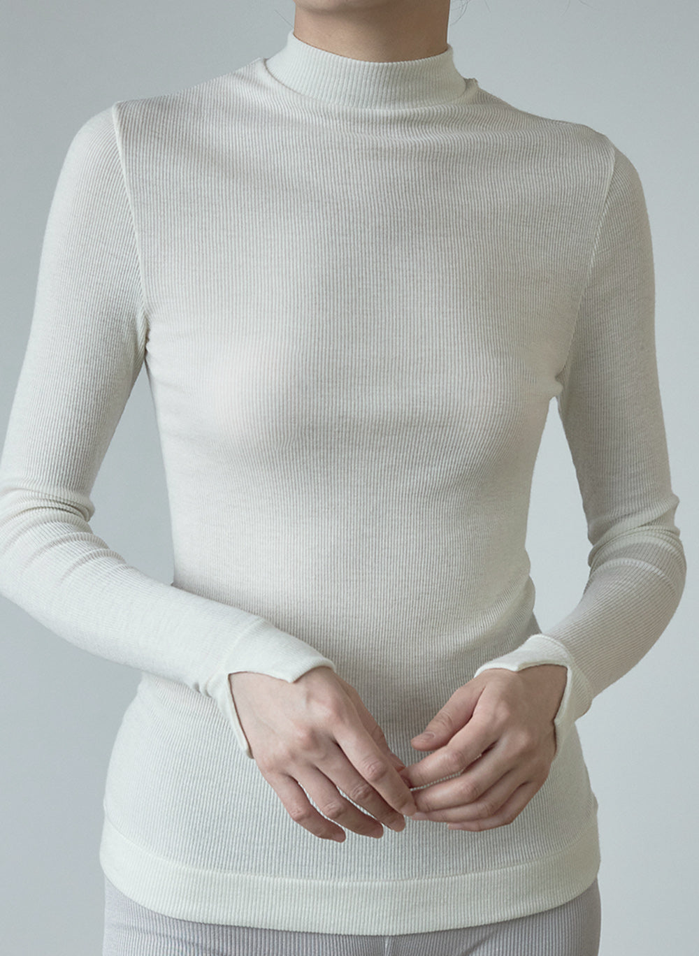 GIA -Mock neck long sleeve-【Milk】